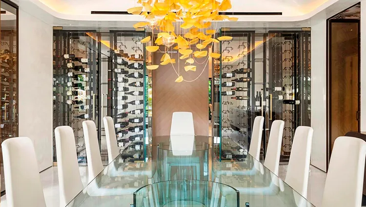 36 Flamingo Miami Beach glass wine cellar by CellArtus