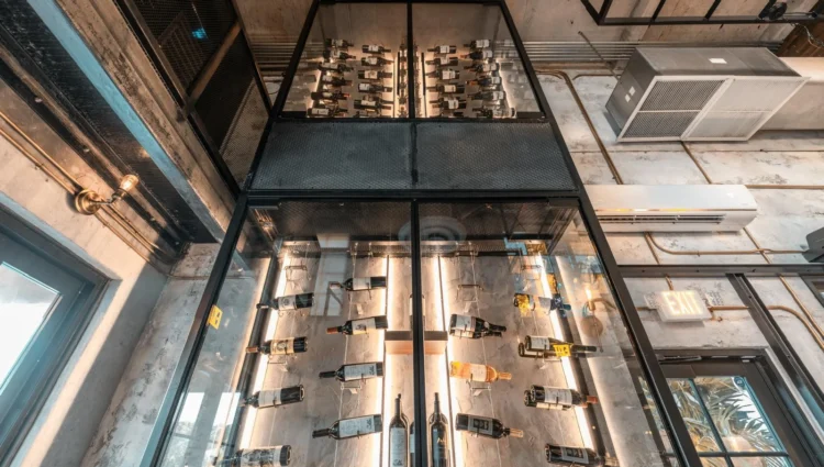 Casa Vigil restaurant wine display, Miami Design District