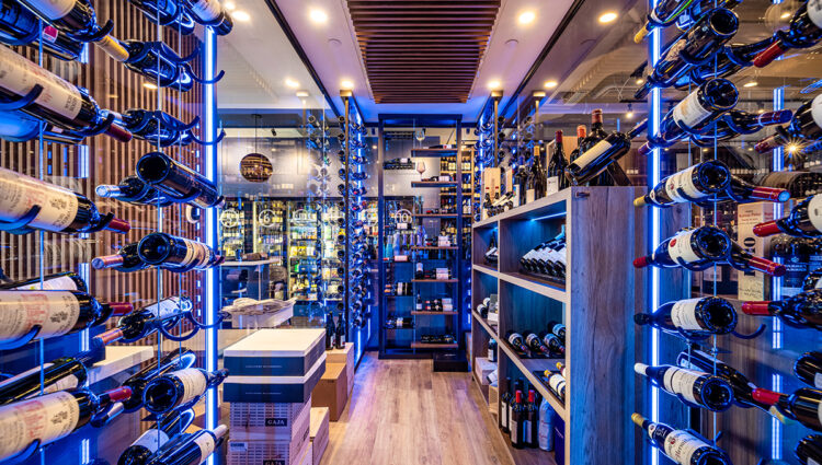 Vinya Key Biscayne commercial wine display on Instagram